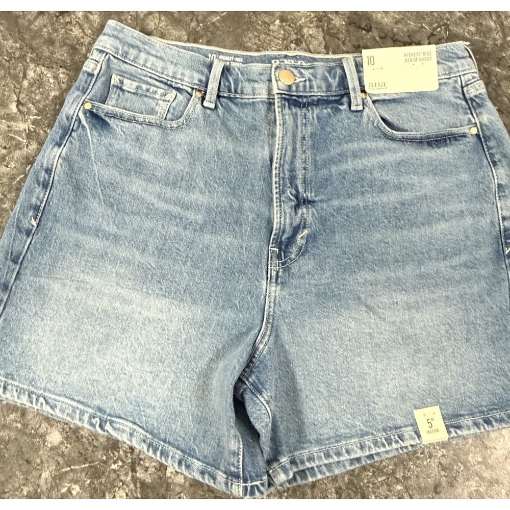 a.n.a Womens Highest Rise Denim Shorts 5" Inseam Lt Fountain Blue Sz 10‎ NEW